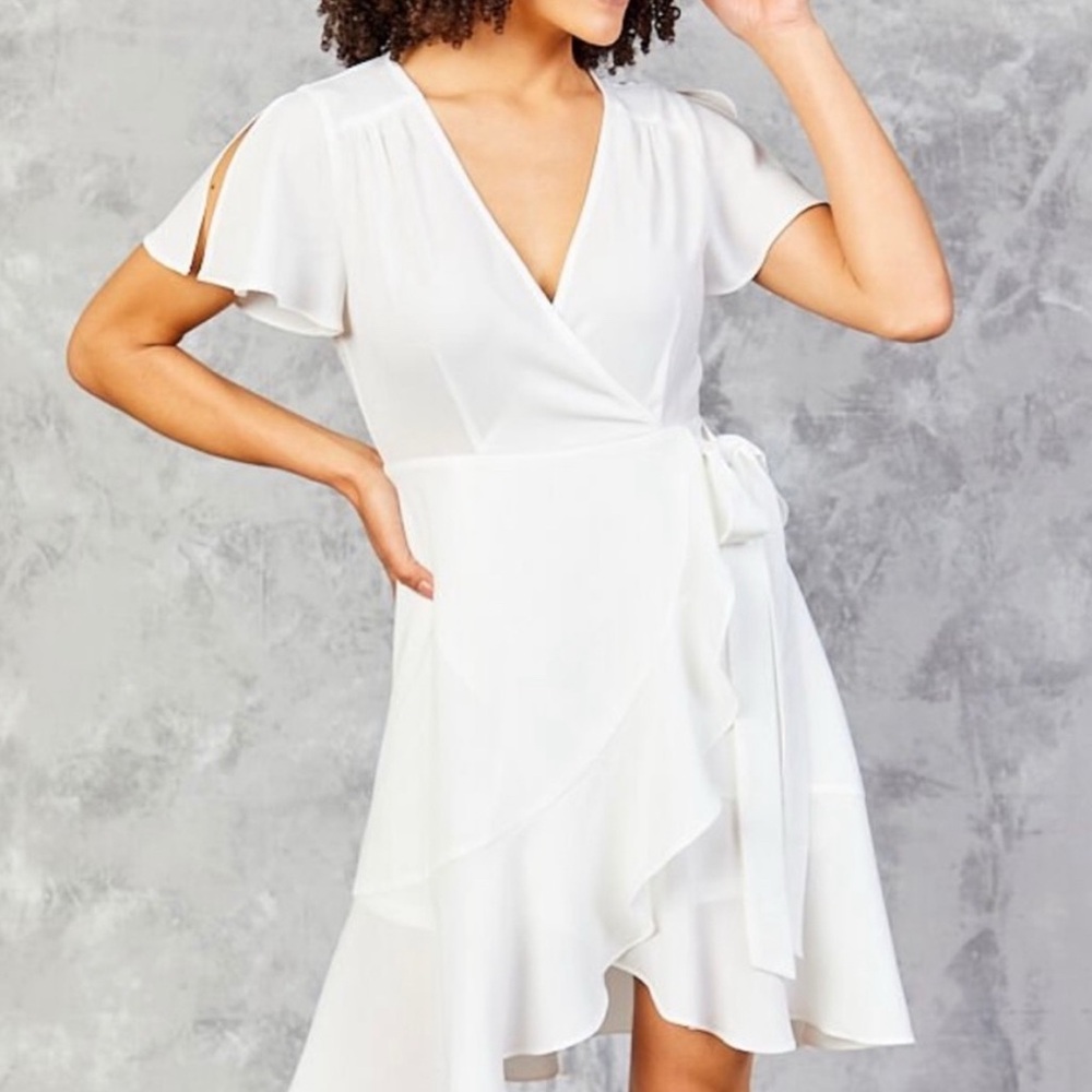 Elegant White Wrap Dress